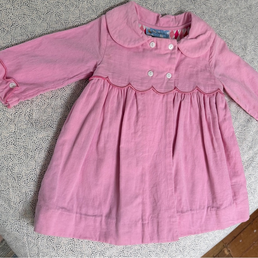 Vintage Pink Corduroy Double Breasted 18 mos Dress Coat